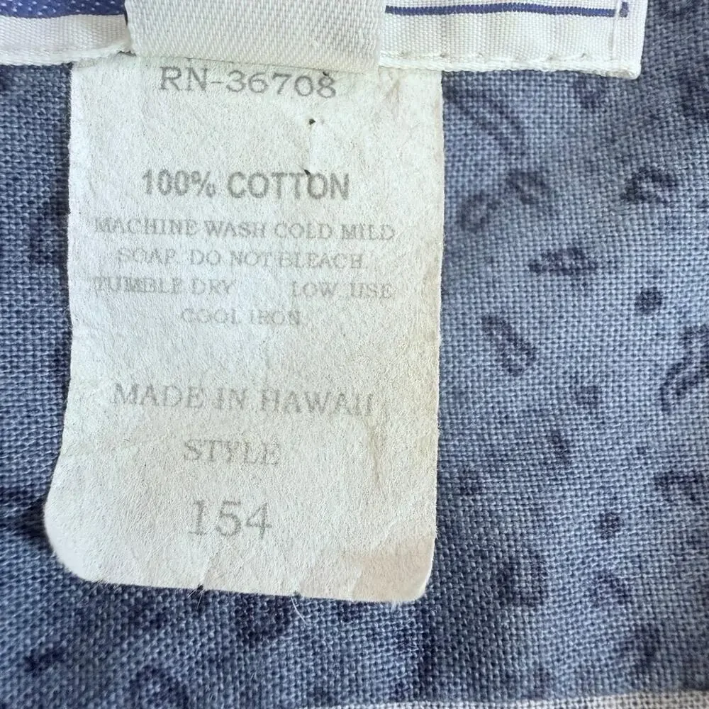 Vintage RJC Hawaiian Floral AOP Button Down Blue Sz 3XL Made in Hawaii USA Retro - Picture 4 of 9